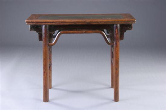 Appraisal: CHINESE WALNUT WINE TABLE Ming Dynasty th century Rectangular top