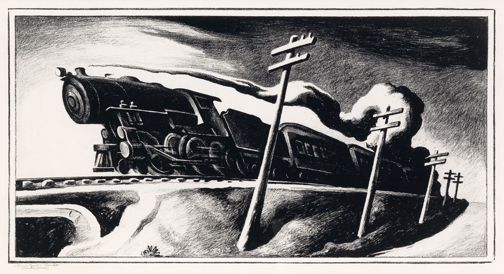 Appraisal: THOMAS HART BENTON Going West Lithograph x mm x inches