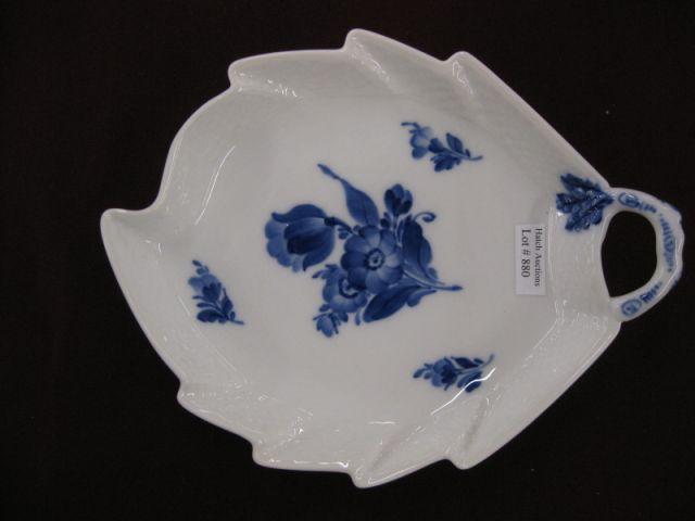 Appraisal: Royal Copenhagen Porcelain Leaf Shape Dish blue floral pattern x