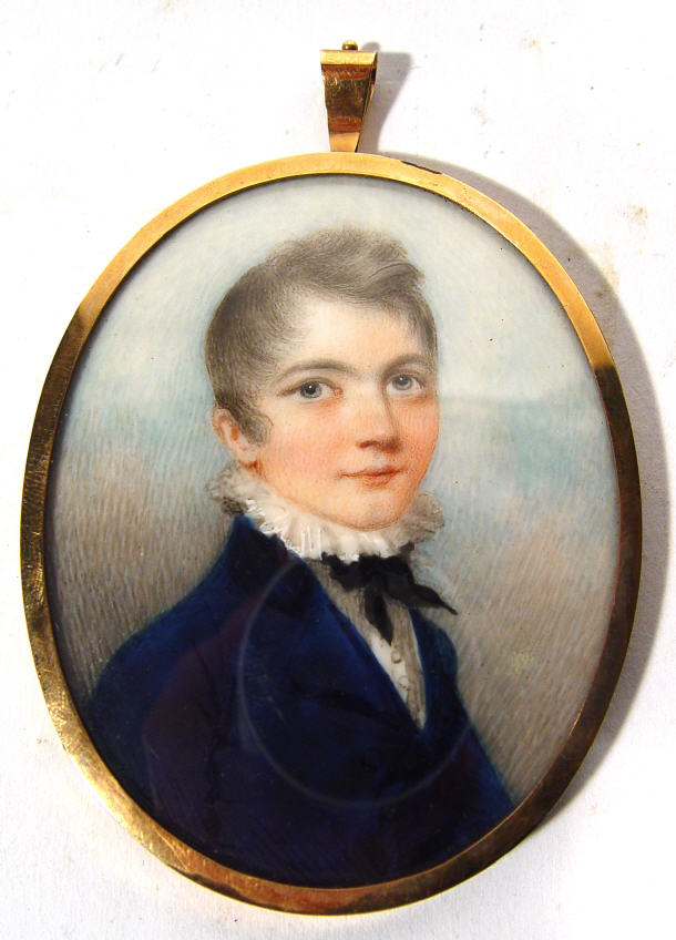 Appraisal: Early th Century oval portrait miniature onto ivory entitled 'Henry