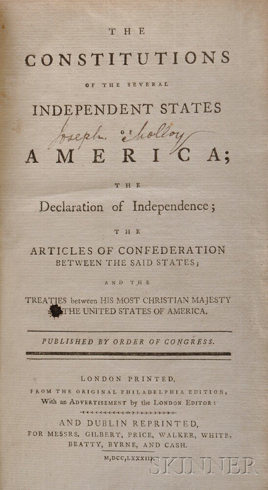 Appraisal: The Constitutions of the Several Independent States of America Dublin