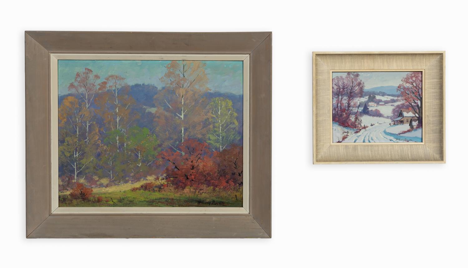 Appraisal: TWO ANTHONY BUCHTA OIL ON BOARD LANDSCAPES Two Anthony Buchta