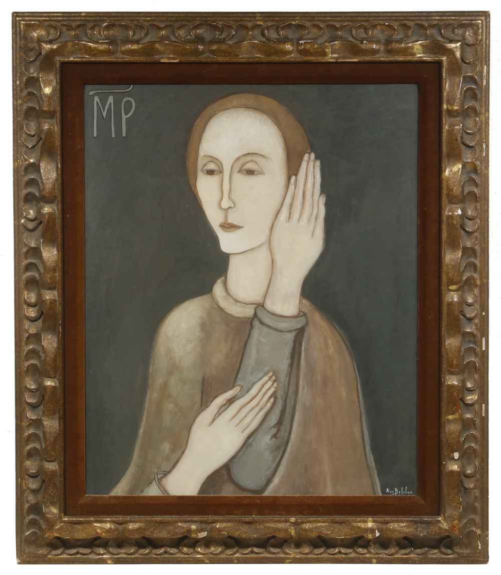 Appraisal: NINA BALABAN RUSSIAN AMERICAN - Modernist Icon of Mary gouache