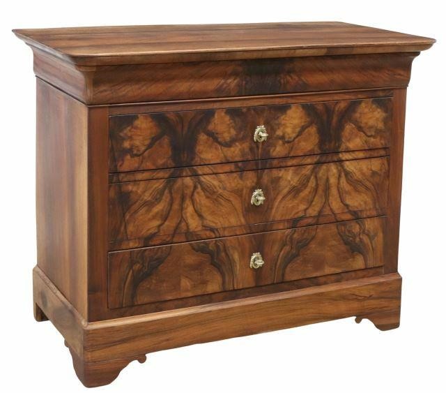 Appraisal: French Louis Philippe period burlwood commode mid th c ogee