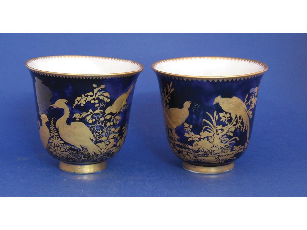 Appraisal: A PAIR OF CHELSEA GOLD ANCHOR CAMPANA-SHAPED VASES th century