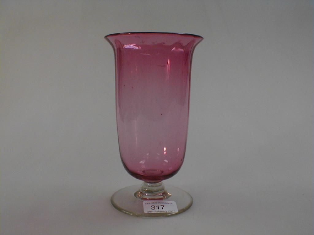 Appraisal: A Victorian cranberry frosted flared rim celery vase