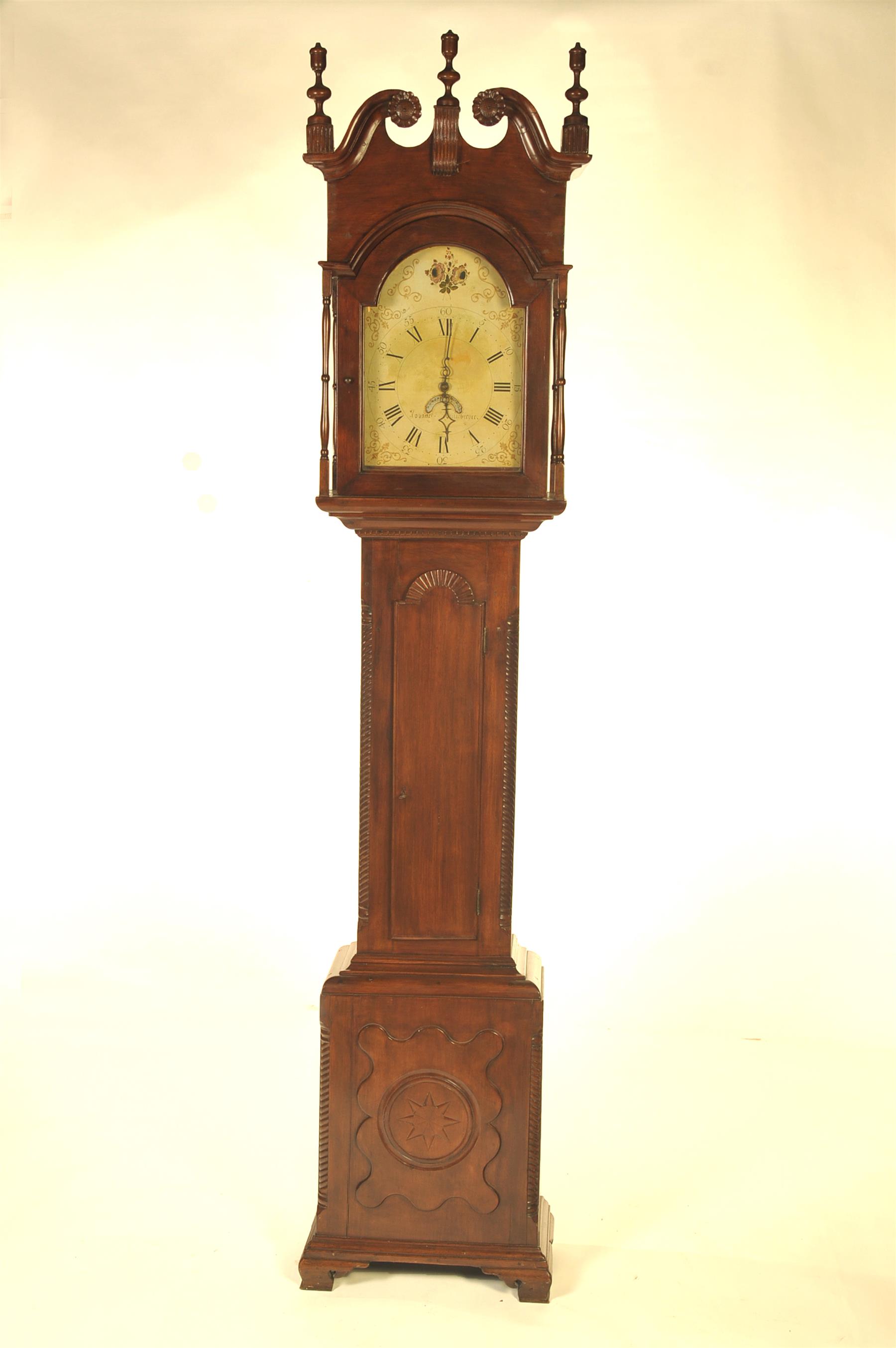 Appraisal: CHIPPENDALE TALL-CASE CLOCK American case with English movement ca walnut