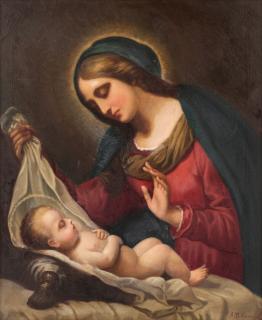 Appraisal: JOSEPH MALACHY KAVANAGH IRISH - Madonna and Child oil on