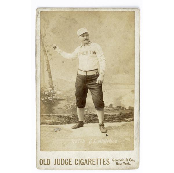 Appraisal: Old Judge Cigarettes baseball cabinet card for Curtis Benton Welch