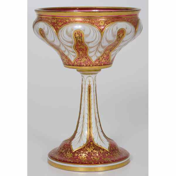 Appraisal: Bohemian Glass Compote Continental A bohemian glass compote in cranberry