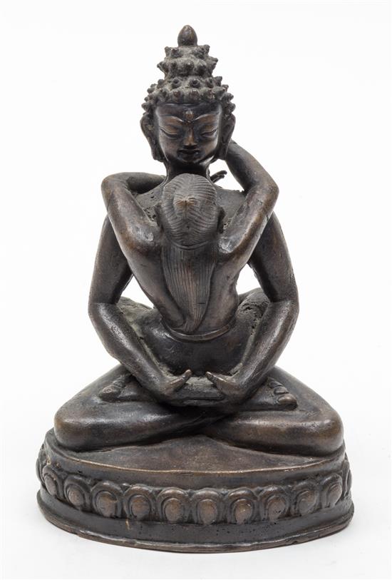 Appraisal: Sale Lot A Bronze Figure of a Bodhisattva depicted embracing