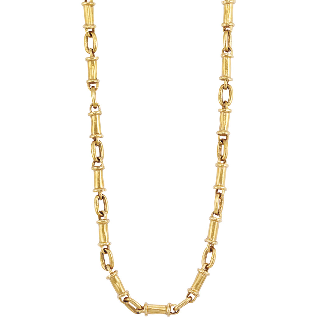 Appraisal: Gold Chain Necklace Bracelet Combination Helen Woodhull kt composed of