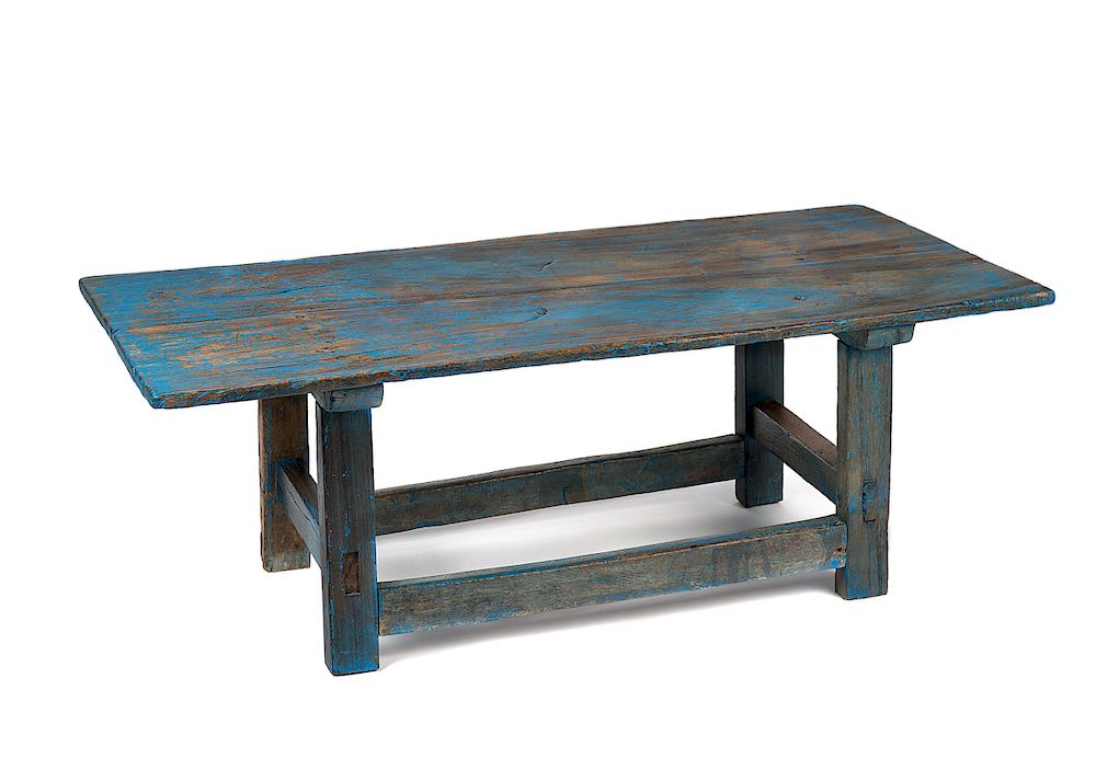 Appraisal: Turquoise Bench Turquoise Bench wood x x inches Condition Bench