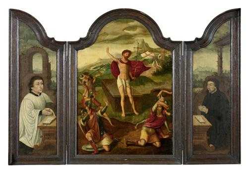 Appraisal: SOUTHERN NETHERLANDS ST HALF OF THE TH CENTURY Triptych with