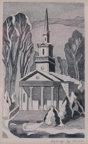 Appraisal: George Jo Mess - IN etching Church in Snow ''