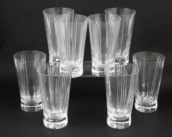 Appraisal: Set of eight large Baccarat tumblers h good condition Provenance