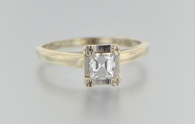 Appraisal: A Diamond Solitaire Ring k white gold ring set in