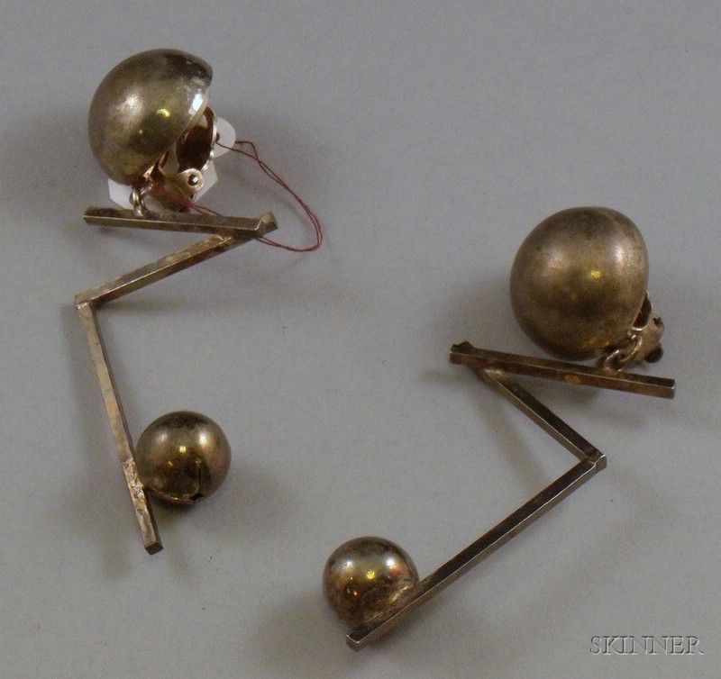 Appraisal: Pair of Modernist Adrenaline Paris Costume Earclips