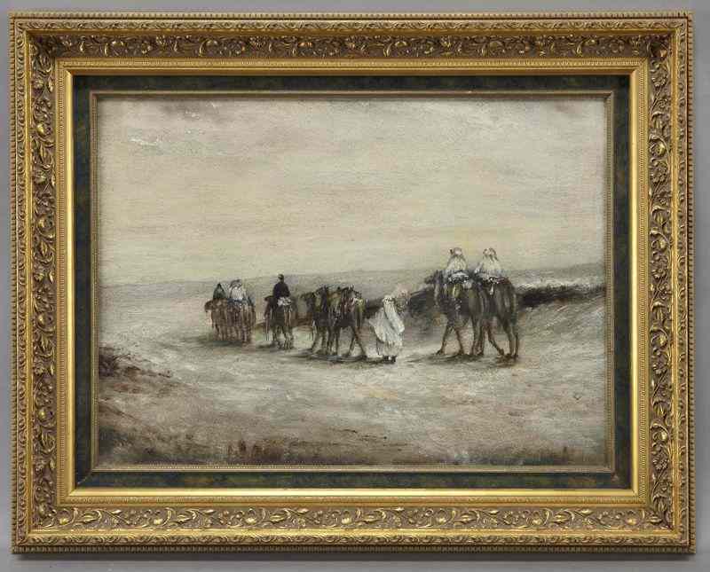 Appraisal: Continental oil painting on boarddepicting an Orientalist scene Board ''H