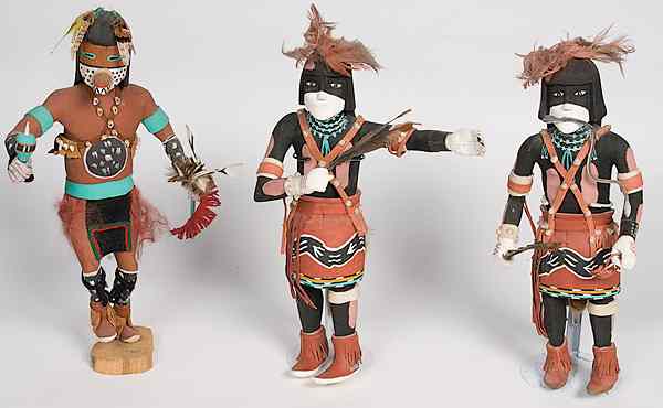 Appraisal: Hopi Snake Dancers and Dog Katsina lot of includes a