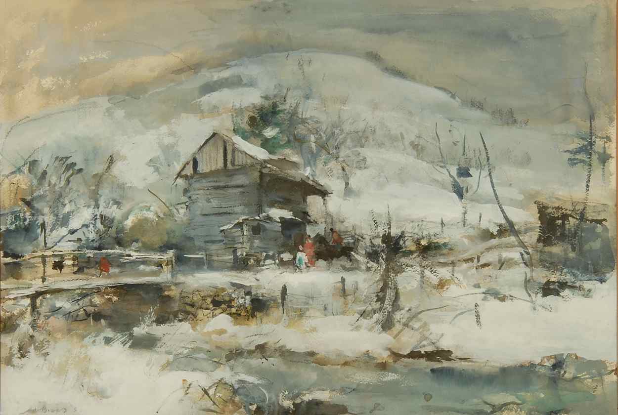 Appraisal: WALTER BIGGSAmerican - Cataba Valley depicting a winter scene Signed