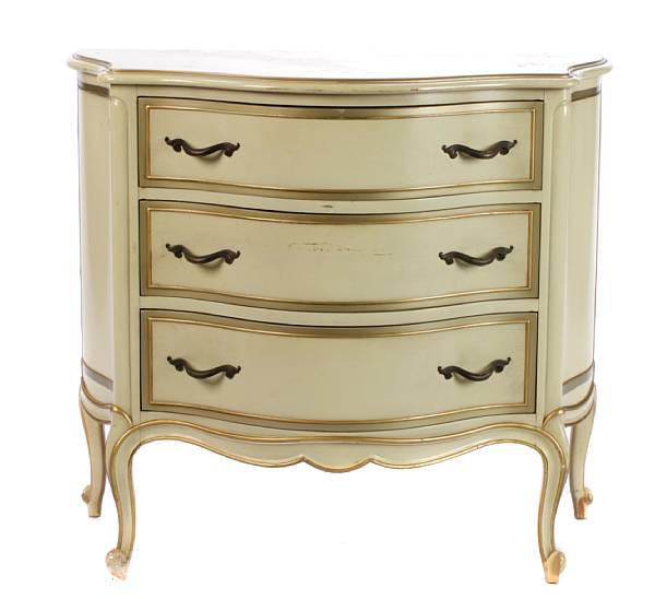 Appraisal: A Drexel Heritage Louis XV style paint decorated commode and