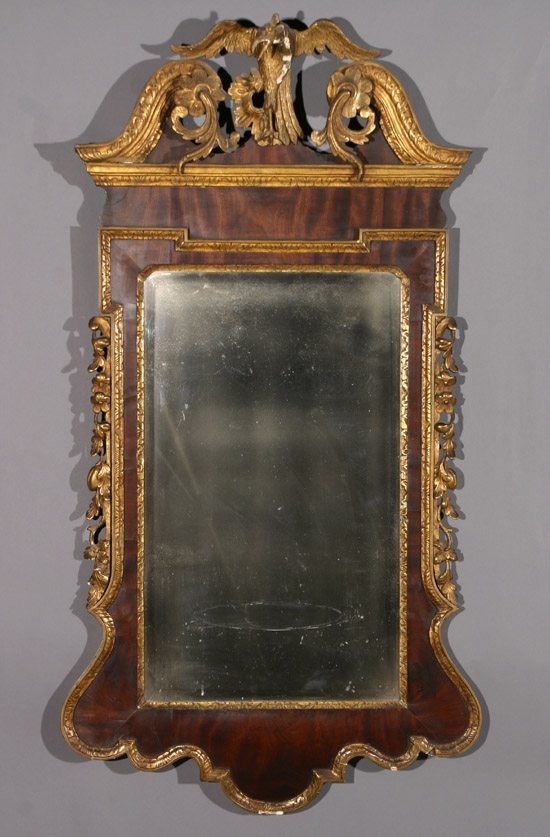 Appraisal: George III Style Parcel Gilt Walnut Mirror Late th-Early th