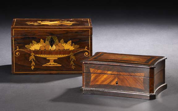 Appraisal: Napoleon III Rosewood-Stenciled and Brass-Inlaid Kingwood Oblong Table Box third