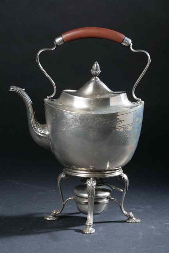 Appraisal: INTERNATIONAL STERLING SILVER HOT WATER KETTLE- ON-STAND early th century