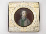 Appraisal: A circular miniature on ivory of a young gentleman in