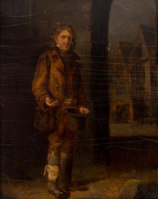 Appraisal: Edward Daniel Leahy Irish - Beggar oil on panel cm