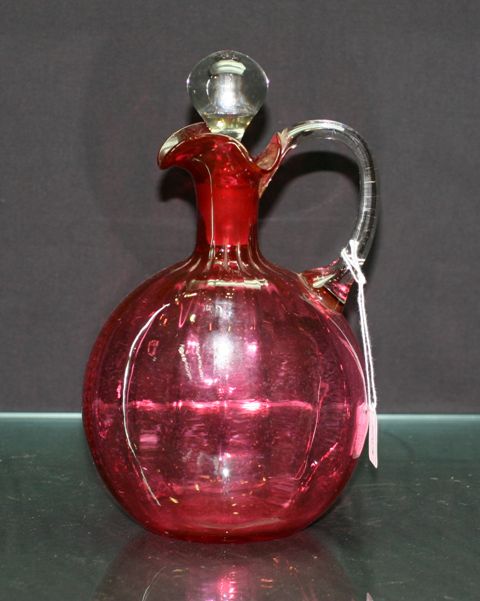 Appraisal: Victorian cranberry glass jug cms high