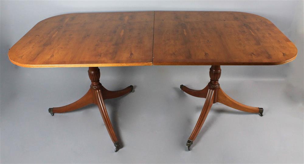 Appraisal: GEORGIAN STYLE YEW DINING TABLE WITH ONE LEAF h w