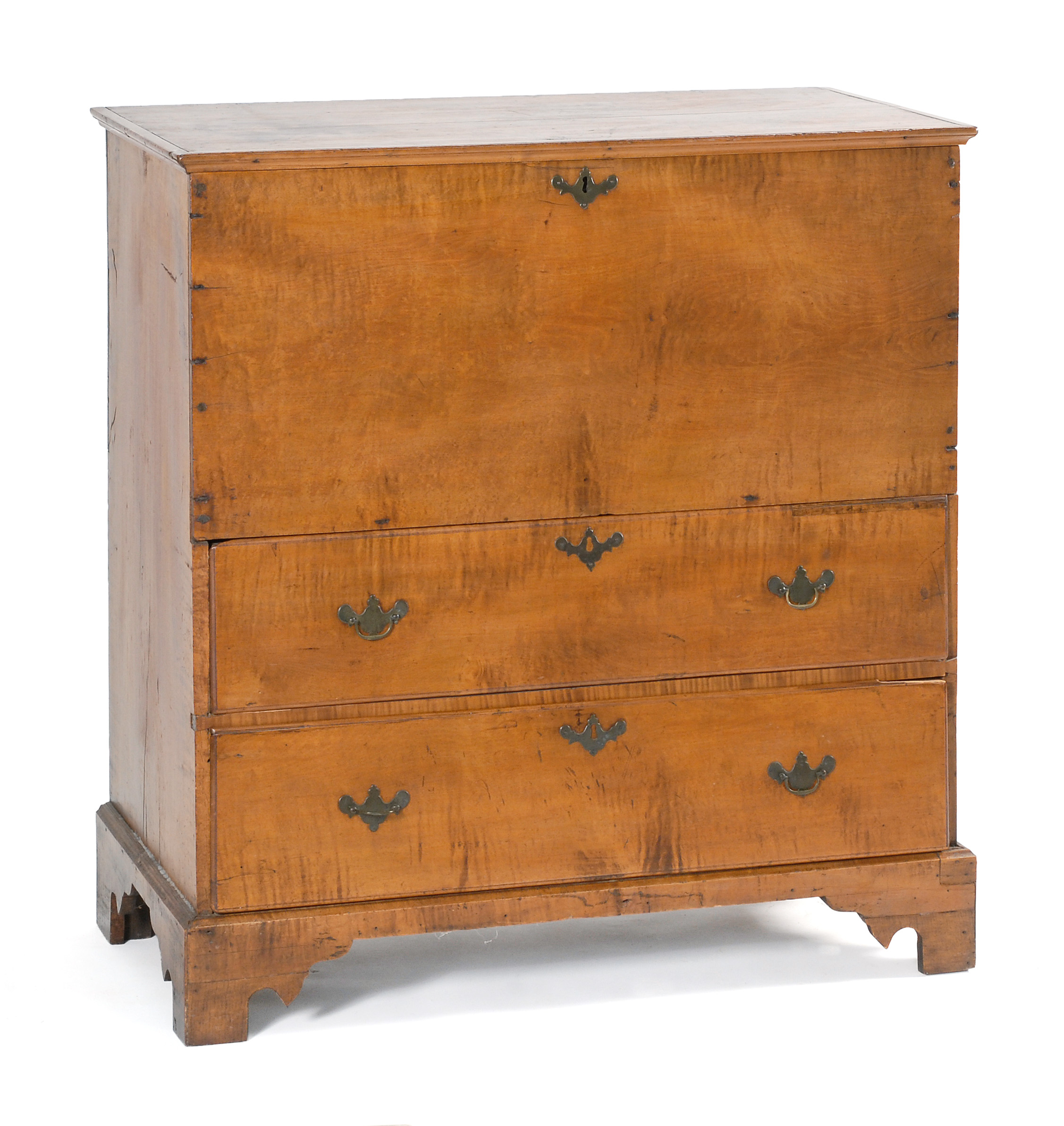 Appraisal: ANTIQUE AMERICAN TWO-DRAWER LIFT-TOP BLANKET CHEST th CenturyIn maple Height