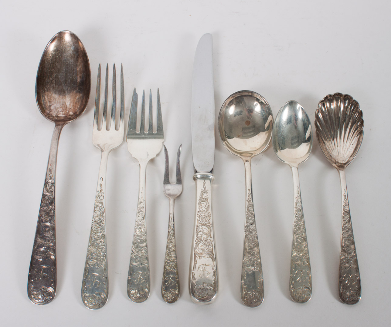 Appraisal: Kirk Old Maryland Engraved' sterling flatware comprising pieces together with