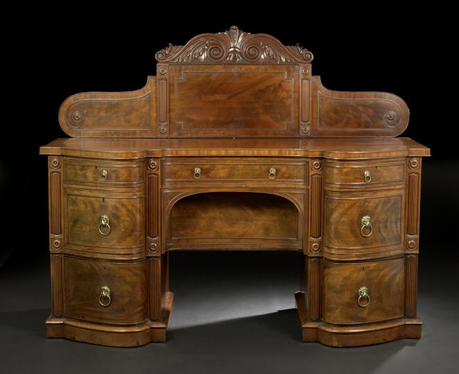 Appraisal: Victorian Mahogany Sideboard third quarter th century the triple-paneled backpiece