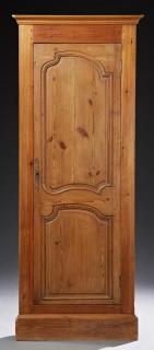 Appraisal: French Provincial Carved Pine Corner Cabinet th c the reeded