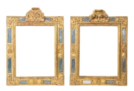 Appraisal: Sale Lot A Pair of Continental Mirror-Inset Giltwood Frames th