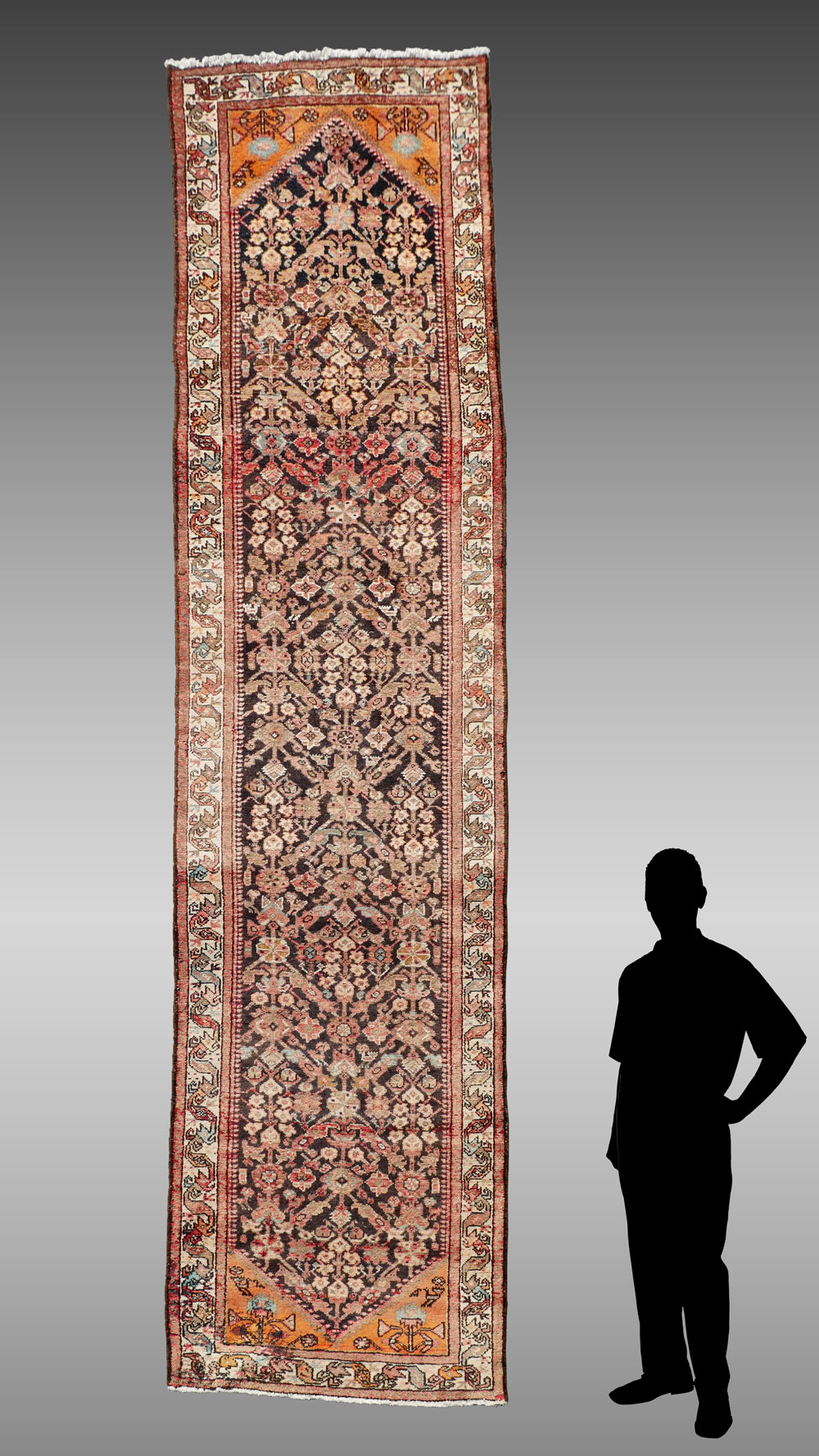 Appraisal: PERSIAN HAND KNOTTED WOOL RUNNER ' '' X ' ''