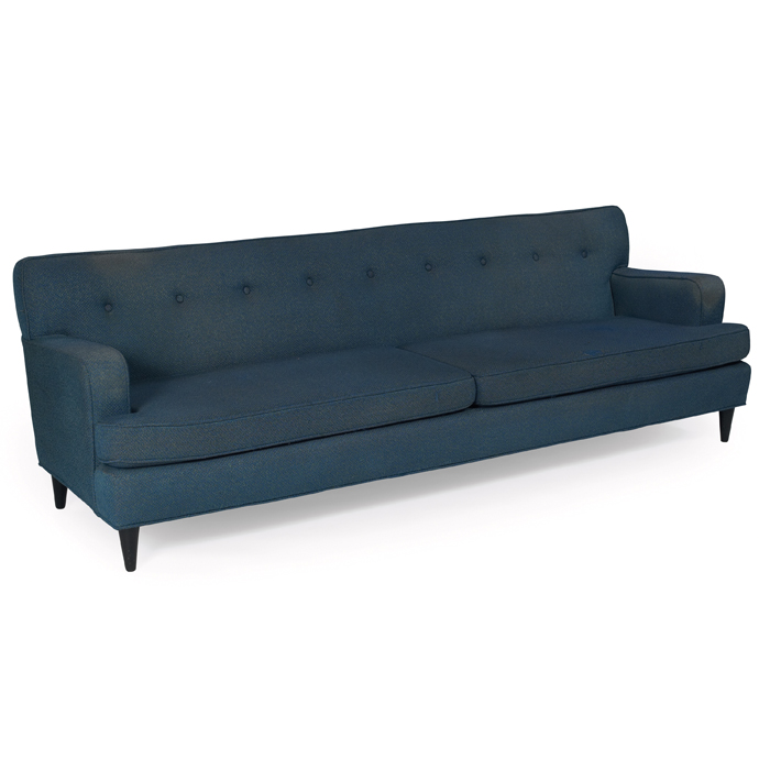 Appraisal: Edward Wormley sofa by Dunbar s tufted backrest tapered dark