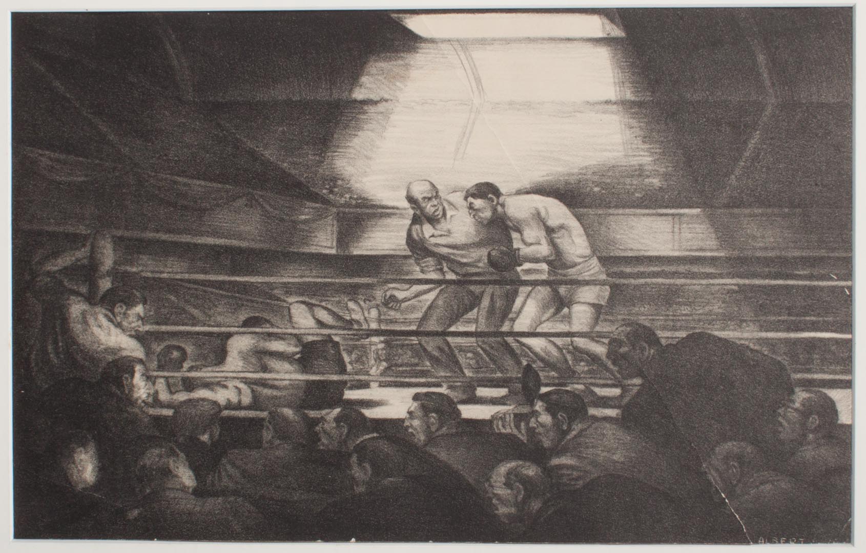 Appraisal: Arthur Albert Knockout lithograph American - Signed Albert in stone