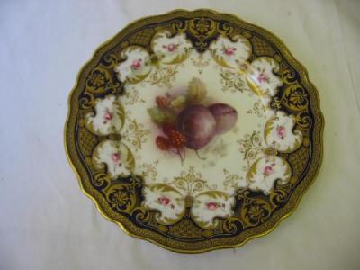 Appraisal: A ROYAL WORCESTER PORCELAIN PLATE painted with fruit by R