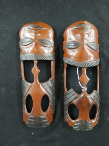 Appraisal: Pair of Tribal Carved Wooden Masks x