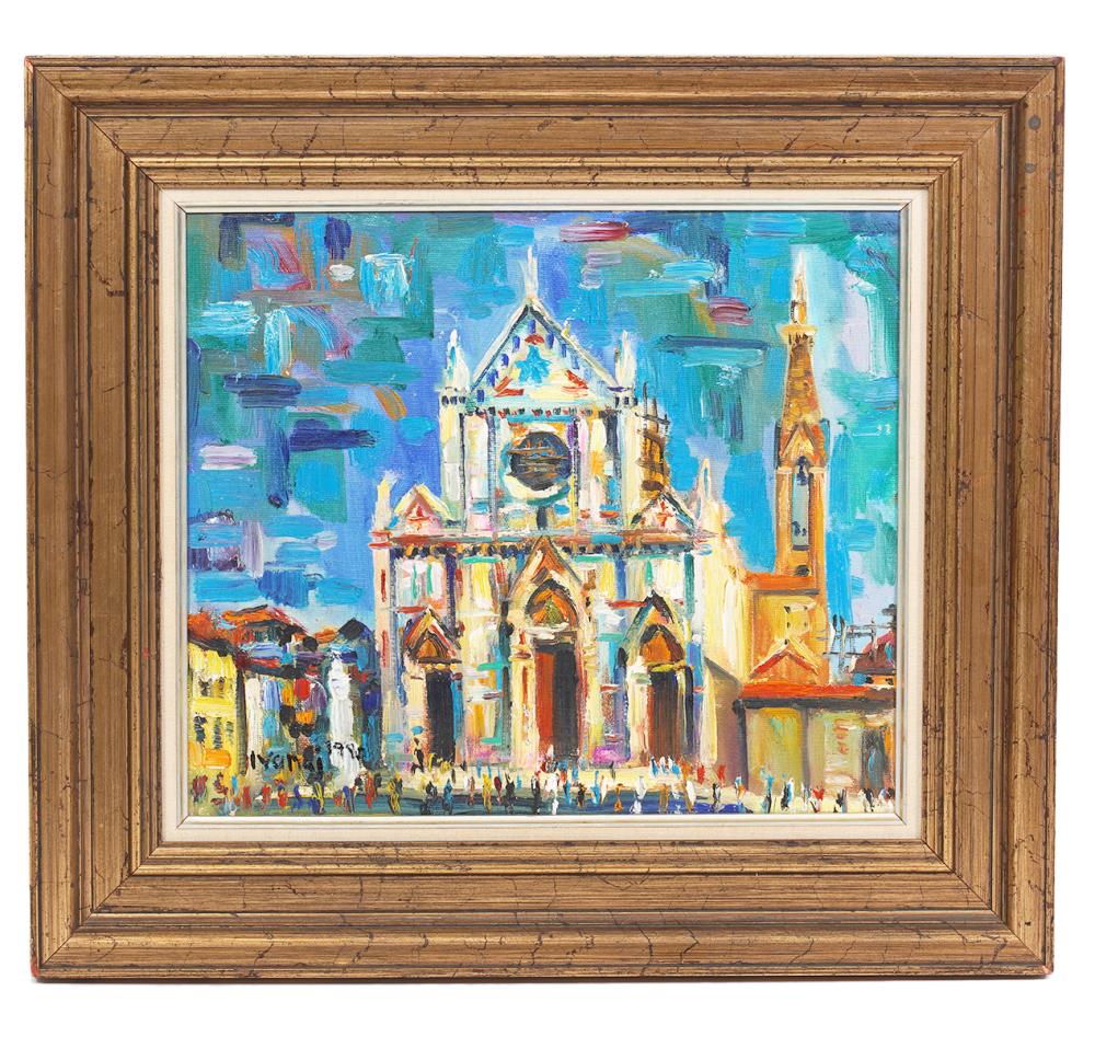 Appraisal: FREDERIK IVANAJ 'PIAZZA DI SANTA CROCE FIRENZE'Frederik Ivanaj Albania Born