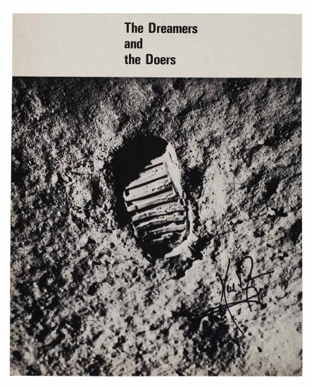 Appraisal: Neil Armstrong Signed Card A card titled The Dreamers and