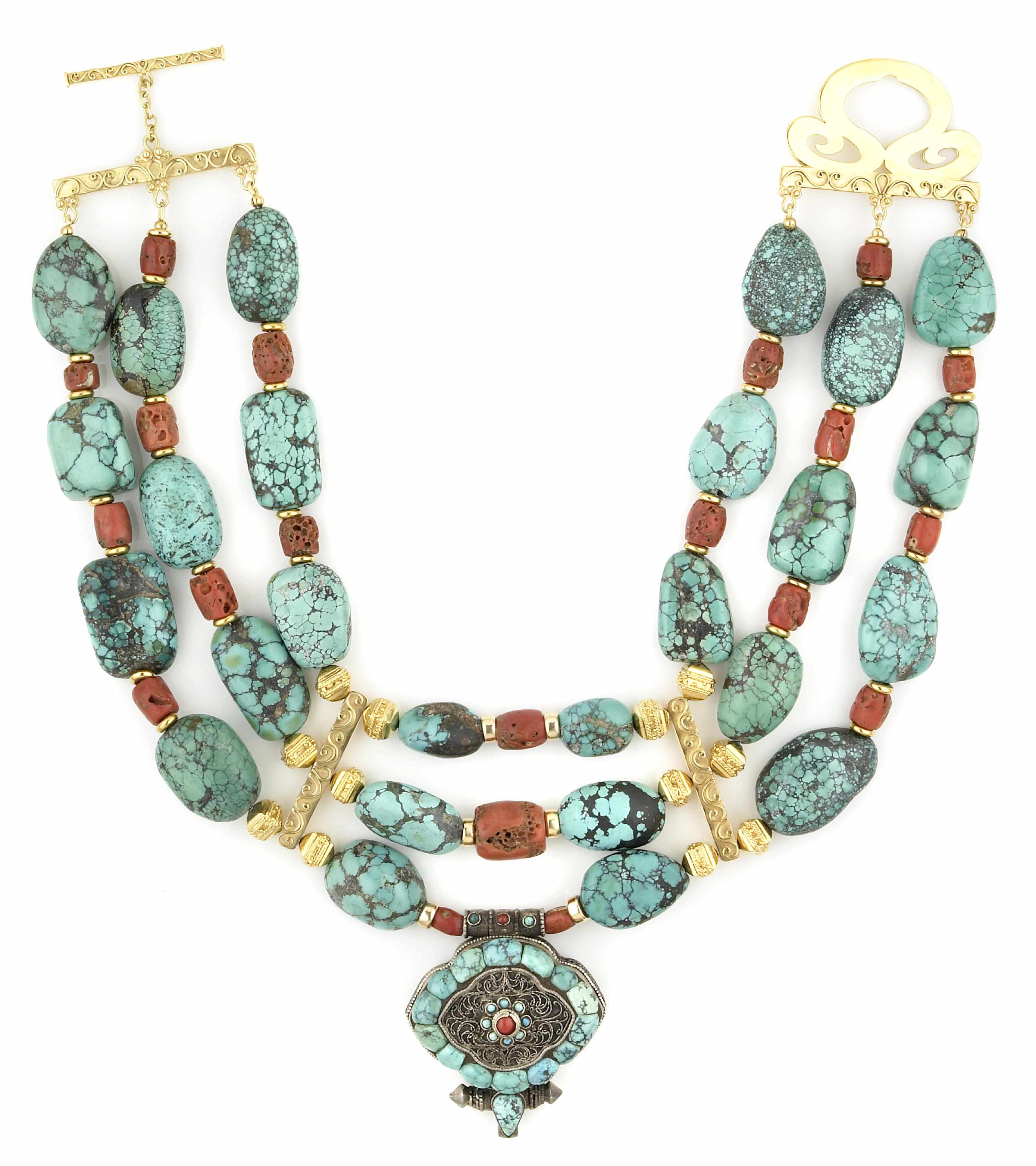 Appraisal: Tony Duquette American - sA coral turquoise silver metal and