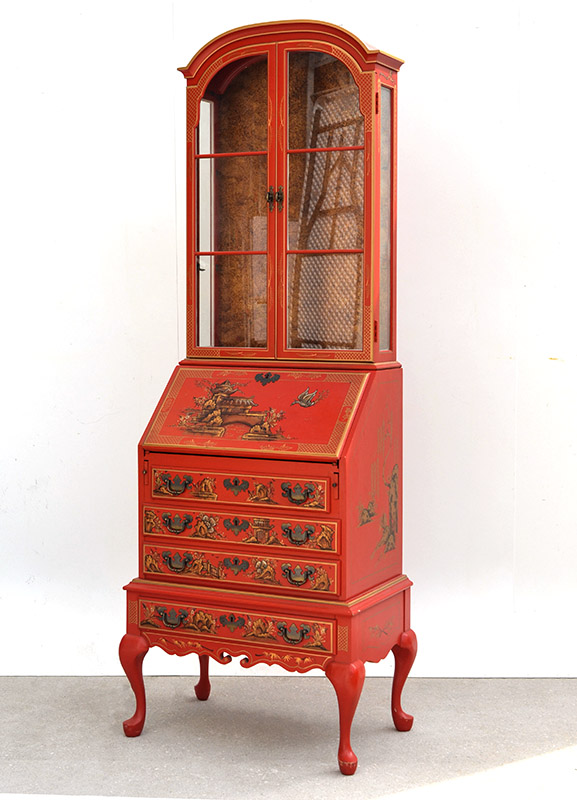 Appraisal: MADDOX CHINOISIERE DECORATED DROP FRONT SECRETARY From Maddox of Jamestown