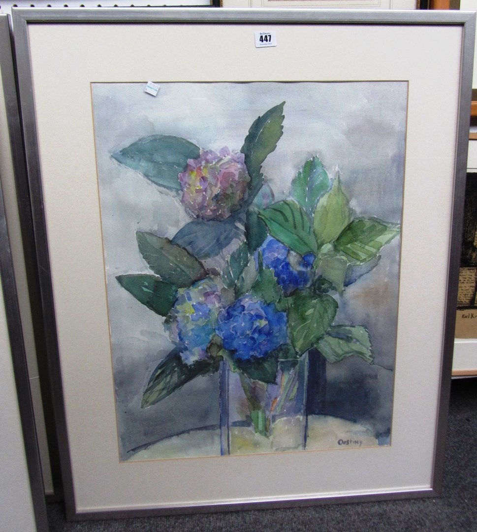 Appraisal: Jeanne Bieruma-Oosting - Dutch floral still life watercolour signed x