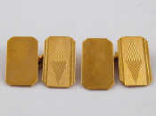 Appraisal: A pair of carat gold rectangular cufflinks approx grams