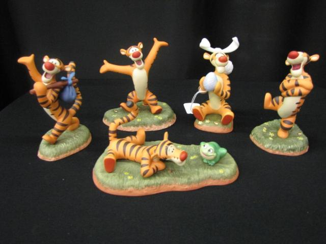 Appraisal: Five Tigger Porcelain Figurines including Congratulations To You-Hoo-Hoo Hippedy-Hoppedy-Bounce-Bouce-Bouce You